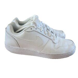 Nike Triple White Ebernon Low Top Women's Size‎ 8 Leather Sneakers